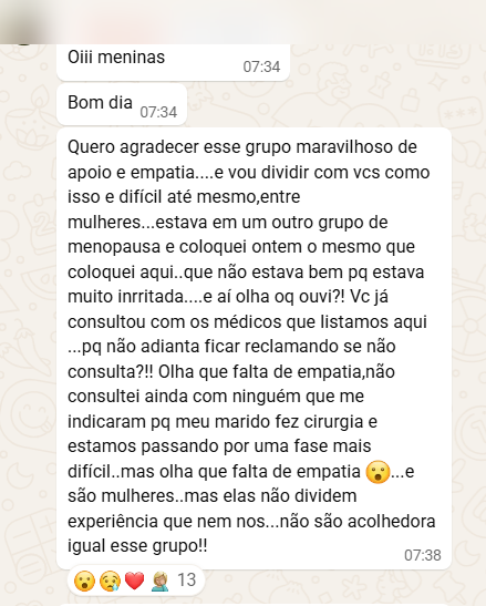 Depoimento da comunidade (identidade preservada)