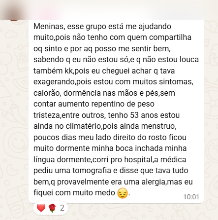 Depoimento da comunidade (identidade preservada)